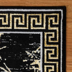 GLORY RUGS Area Rugs Marble 2x7 Black Gold Carpet Modern Abstract Rug Living - Image 3