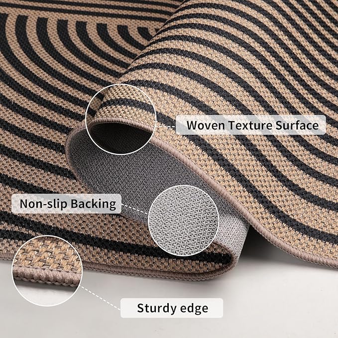Tangsoo Rainbow Easy Jute Rug, 2x3 Washable Small Area Outdoor Rug - Image 4