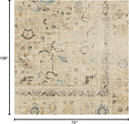 RUGGABLE Washable Vintage Area Rug – Kamran Ivory Opal 6x9, Stain-Resistant - Image 2