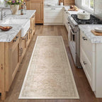 Hallway Runner Rug 2x5 Washable Beige Vintage Distressed Runner Oriental Soft - Image 5