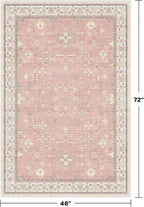 Pink and Gold Girls Rugs for Bedroom, 4x6 Non Slip Nursery Floral Area Rug - Image 2
