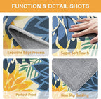 3x5 Washable Rug for Living Room Tropical Botanical Modern Floral Chenille Area - Image 4