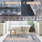 Washable Area Rug. Modern Farmhouse. Vintage. Turkish. Bohemian. Distressed. - Image 5
