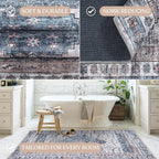 Washable Area Rug. Modern Farmhouse. Vintage. Turkish. Bohemian. Distressed. - Image 5
