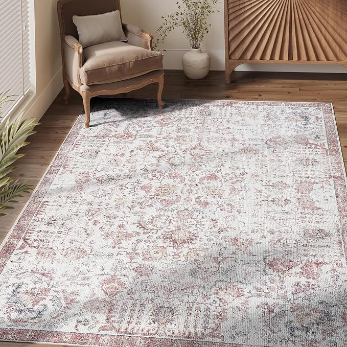 jinchan Kalen Area Rug 5x7 Washable Living Room Rug Vintage Indoor Floor Cover - Image 8