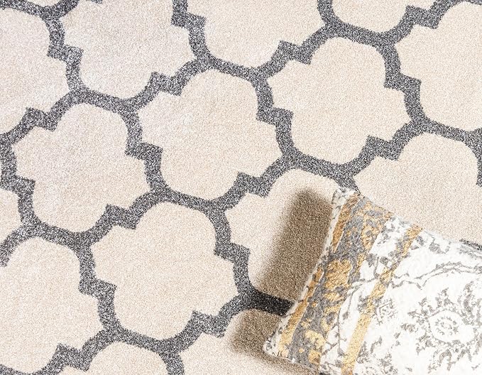 Rugs.com Lattice Collection Rug – 7x10 Beige and Gray Medium-Pile Rug Perfect - Image 7