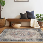 RUGGABLE Washable Area Rug – Kamran Royal Blue 4x6, Stain-Resistant, Non-Slip – - Image 2