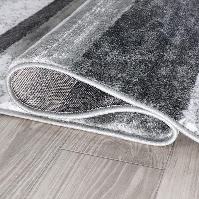 Superior Indoor Area Rug, Jute Backed, Modern Geometric Patchwork Floor Decor - Image 6