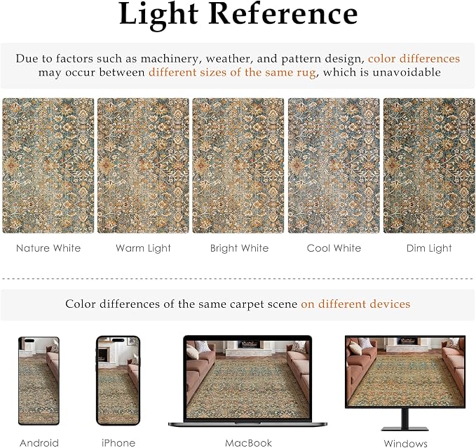 Entryway Area Rug 2x3 Washable Vintage Carpet Non Slip Indoor Kitchen Door Mat - Image 2