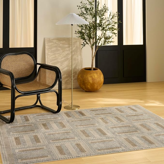 Nourison Home Nordic Grey Multicolor 4' x 6' Scandinavian Area Rug - Image 4