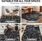 Rugshop Abstract Marble Shag Area Rug Anthracite Dark Gray 5' x 7' Great - Image 3