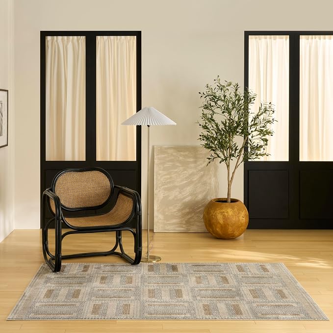 Nourison Home Nordic Grey Multicolor 4' x 6' Scandinavian Area Rug - Image 6