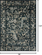 Loloi Rifle Paper Co. Laurel Collection LAU-05 Navy/Multi 6'-6" x 9'-2" Area Rug - Image 2
