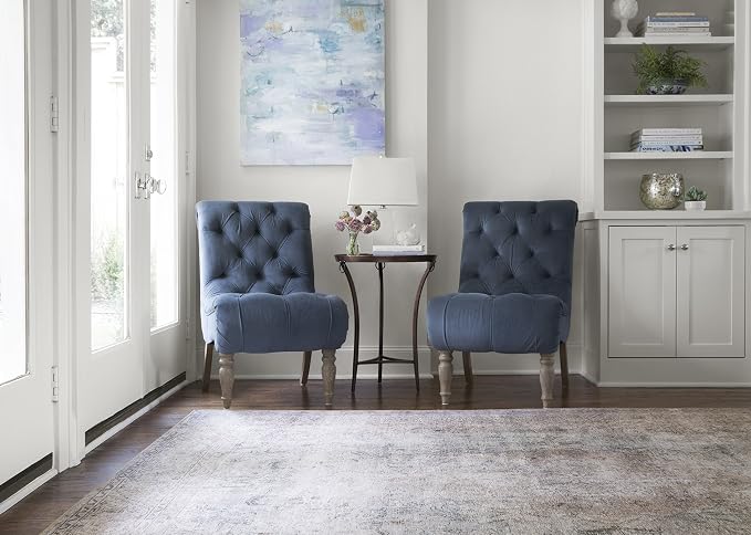 Loloi Loren Collection LQ-04 Silver/Slate 7'-6" x 9'-6" Area Rug - Image 11