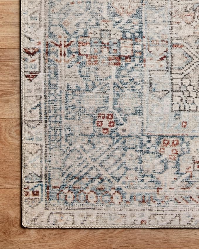 Loloi Chris Loves Julia Jules Collection JUL-07 Natural/Ocean 2'-6'' x 12'-0'' - Image 9