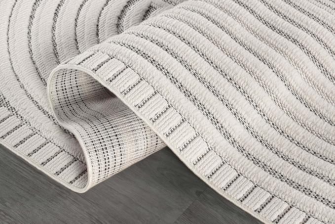 CAMILSON Modern Rug 10x14 Luxury Swirl Curved Large Micro Loop Area Rugs Soft - Image 7