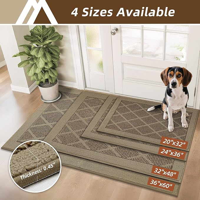 COSY HOMEER Non-Slip Door Mat 24"x36", Entryway Rugs Low Profile Absorbent Dirt - Image 5