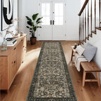 Washable Runner Rug 2x10: Vintage Boho Floral Carpet Runners - Image 3