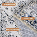 GENIMO 8x10 Area Rugs for Living Room, Machine Washable Non Slip Vintage Retro - Image 4