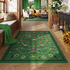 Vintage Medallion Floral 4x6 Rug, Machine Washable Non-Slip Area Rug, Low Pile - Image 2