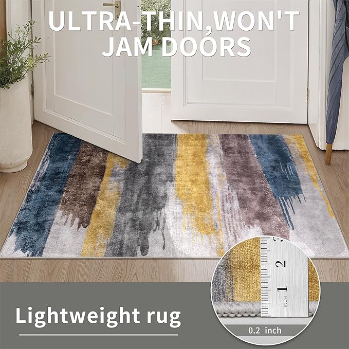 Ciicool Modern Abstract Rug for Living Room, Low-Pile Contemporary Indoor - Image 5