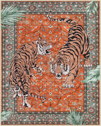 Moynesa Tiger Washable Area Rug, 9x12 Living Room Rug, Vintage Non Slip Large - Image 2