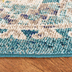SAFAVIEH Madison Collection 5' Round Dark Blue / Yellow MAD418N Boho Diamond - Image 4