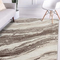 LUXE WEAVERS Lagos Collection 7983 Brown 8x10 Art Deco Geometric Area Rug by LuxeWeavers