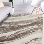 LUXE WEAVERS Lagos Collection 7983 Brown 8x10 Art Deco Geometric Area Rug by LuxeWeavers