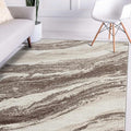 LUXE WEAVERS Lagos Collection 7983 Brown 5x7 Art Deco Geometric Area Rug by LuxeWeavers