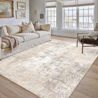 10x12 Area Rug Beige Grey Abstract Living Room Bedroom Washable Carpet Neutral - Image 4