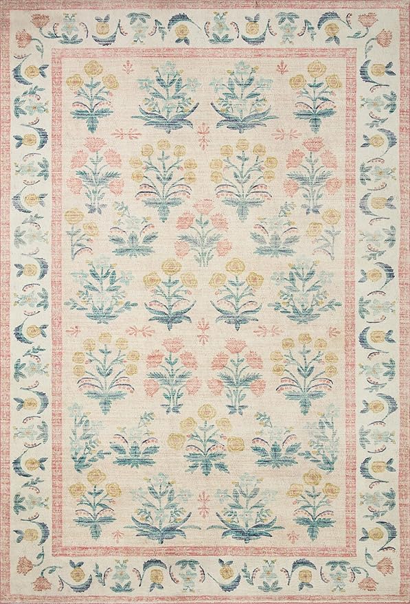 Loloi Rifle Paper Co. Eden Collection EDE-01 Mughal Rose Blush 5'-0" x 7'-6" - Image 2