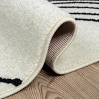 Abani Nuevo Beige Black Swirls Modern Area Rug 4' x 6' - Image 6