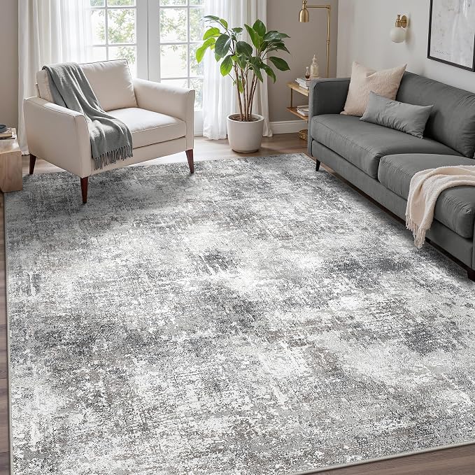 GENIMO Washable Area Rugs for Living Room, 9x12 Modern Non Slip Rugs, Low Pile by GENIMO