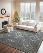 ILANGO Area Rug 9'x12' for Living Room Bedroom Washable Moroccan Boho Rugs for - Image 2
