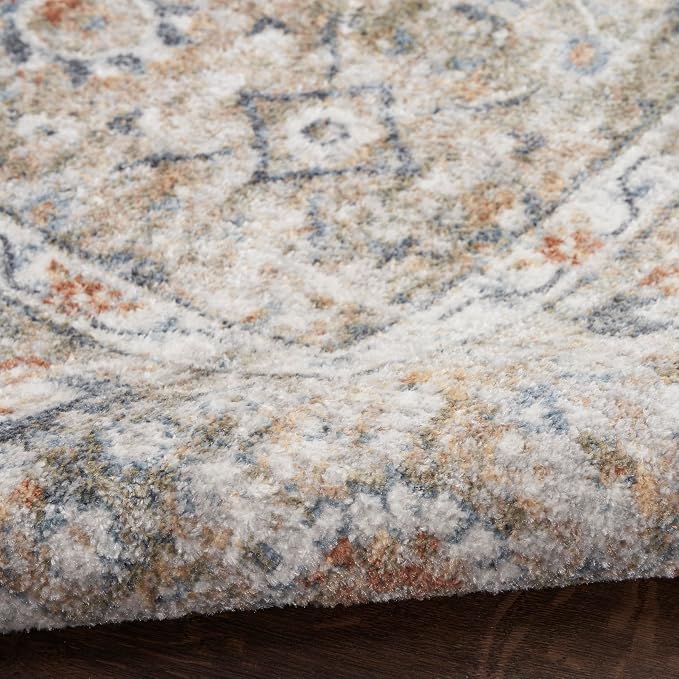 Nourison Home Astra Machine Washable Gold Grey 2'2" x 8' Area Rug - Image 6
