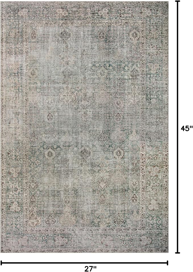 Loloi Chris Loves Julia Jules Collection JUL-08 Emerald/Antique Ivory 2'-3'' x - Image 2