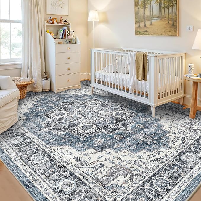 5x7 Area Rugs for Living Room Ultra-Soft Washable Rug Vintage Distressed Boho - Image 3