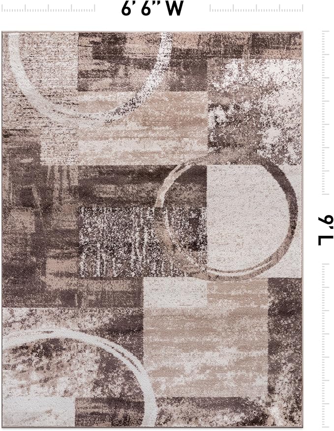 Rugshop Contemporary Abstract Circle Design Area Rug, Non-Shedding Carpet - Image 2