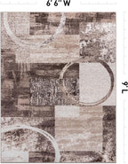 Rugshop Contemporary Abstract Circle Design Area Rug, Non-Shedding Carpet - Image 2