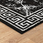 GLORY RUGS Area Rugs Marble 4x5 Black Gray Carpet Modern Abstract Rug Living - Image 6