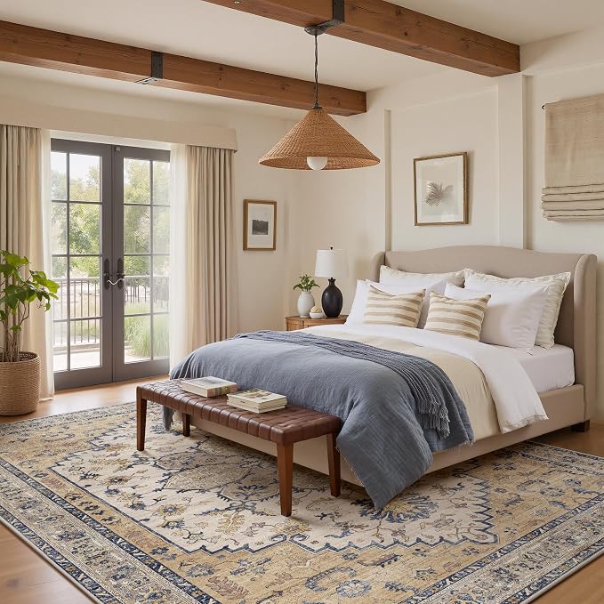 GENIMO 8X10 Area Rugs for Living Room, Machine Washable Vintage Floor Cover - Image 7