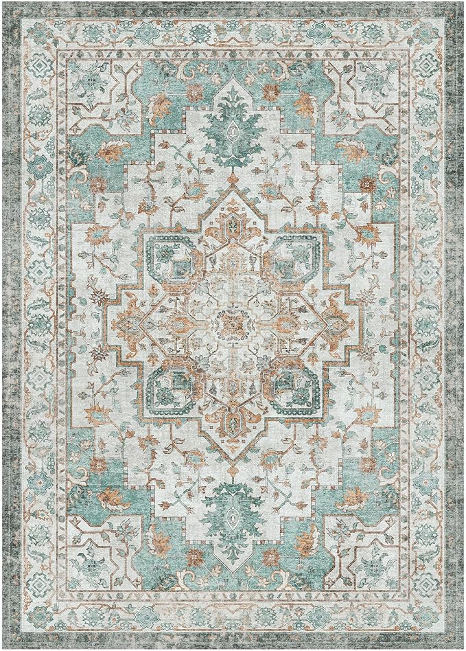 GENIMO 10x12 Area Rugs for Living Room, Machine Washable Non Slip Vintage Rugs - Image 7