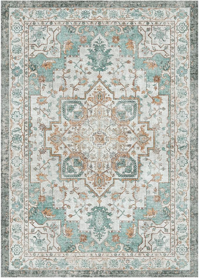 GENIMO 6x9 Area Rugs for Living Room, Machine Washable Non Slip Vintage Rugs - Image 7
