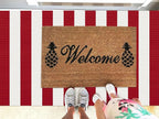 KOZYFLY Red White Striped Outdoor Rug 3x5 Ft Woven Christmas Area Rug Washable - Image 2