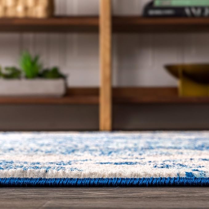 JONATHAN Y Boho Vintage Cream/Blue Indoor Area Rug, Bohemian Flair Medallion - Image 6
