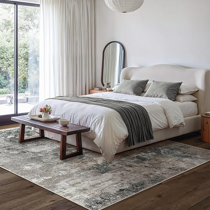 GENIMO Washable 6x9 Area Rugs for Living Room, Non Slip Modern Abstract Rug - Image 4