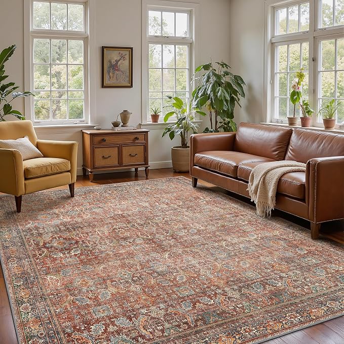 10x14 Area Rug Machine Washable Boho Rug - Image 5