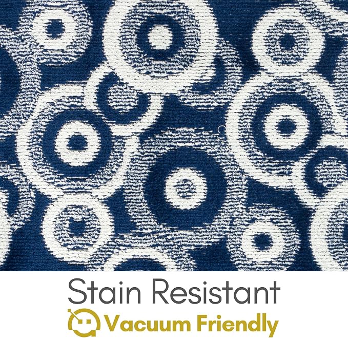 Custom Size Long Blue Hallway Runner Rug | Cut to Length 2'3" x 17' | Non-Slip - Image 5