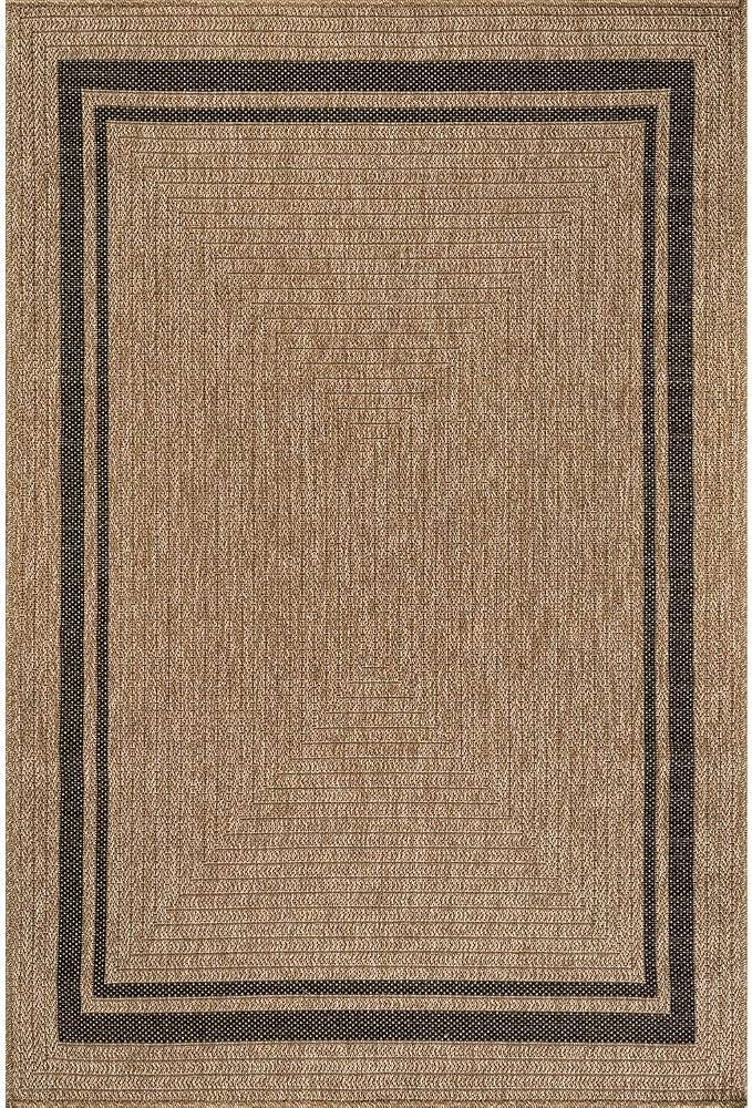 Beverly Rug Easy Jute Bordered Rug 10x14 Washable Large Indoor Outdoor Area Rugs - Image 2
